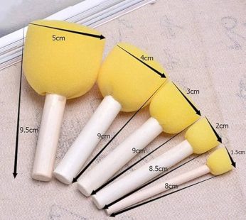 Foam Brush Yellow 5 pis