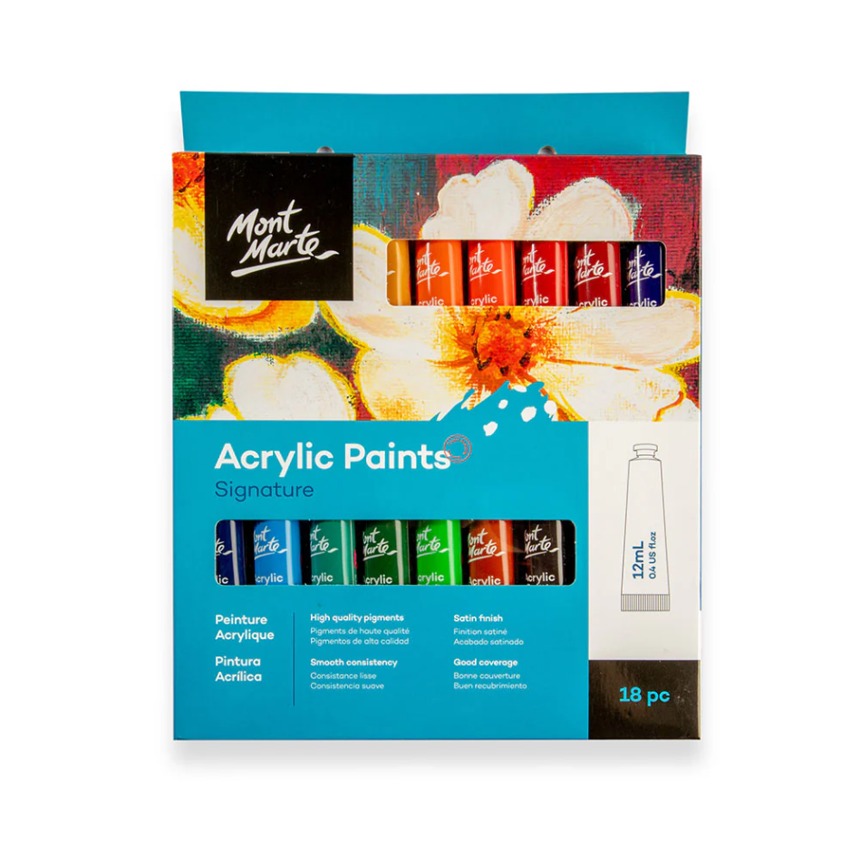 Mont Marte 12 Ml 18 Pic Acrylic Colour Paint Set