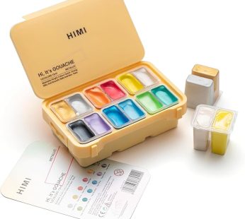 HIMI Metallic Jelly Cup Gouache Paint Set 12g 12 Colours
