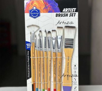 Keep smiling Artist Brush Set With Gesso Brush 10 Pis Colourful
