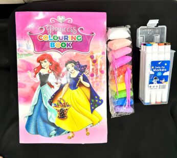 Kids Colouring Book And Marker Clay Combo drawing set